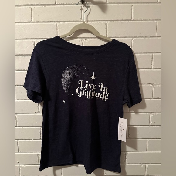 Spiritual Gangster - Live with Gratitude Tee Night Navy Blue - Small - NWT - Picture 3 of 4